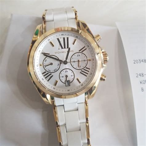 NWT MICHAEL KORS Chrono Bradshaw Gold White MK6578